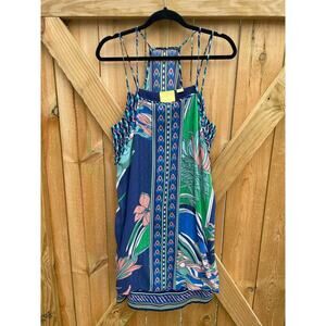 Anthropologie Maeve Layered Silk Laurel Scarf Silk Dress - Size L